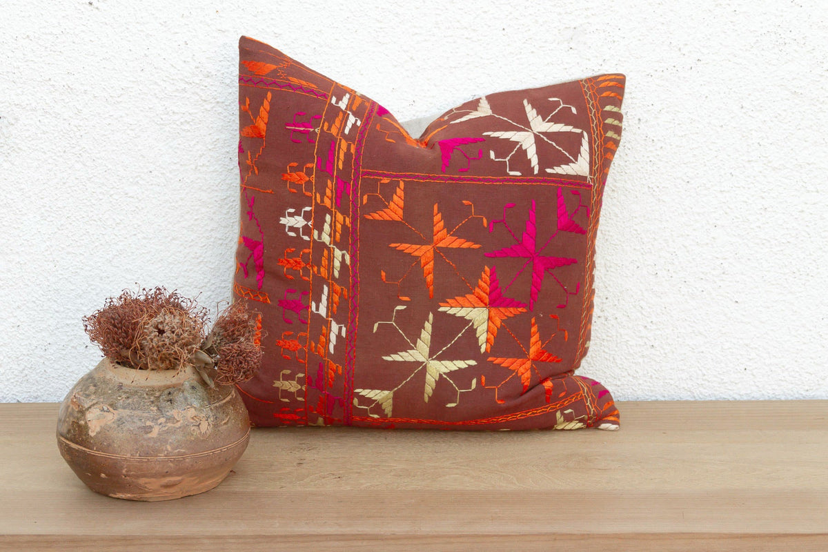Ancient Echo, Antique Phulkari Pillow Cover