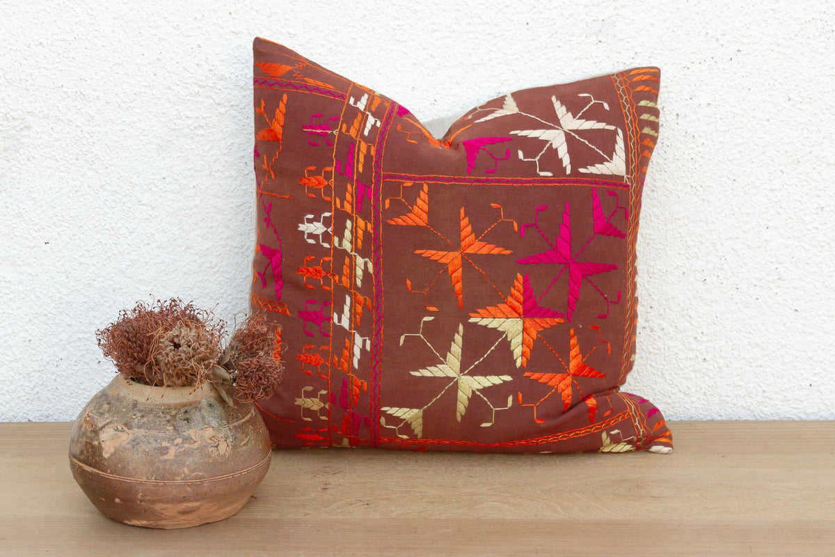 Ancient Echo, Antique Phulkari Pillow Cover