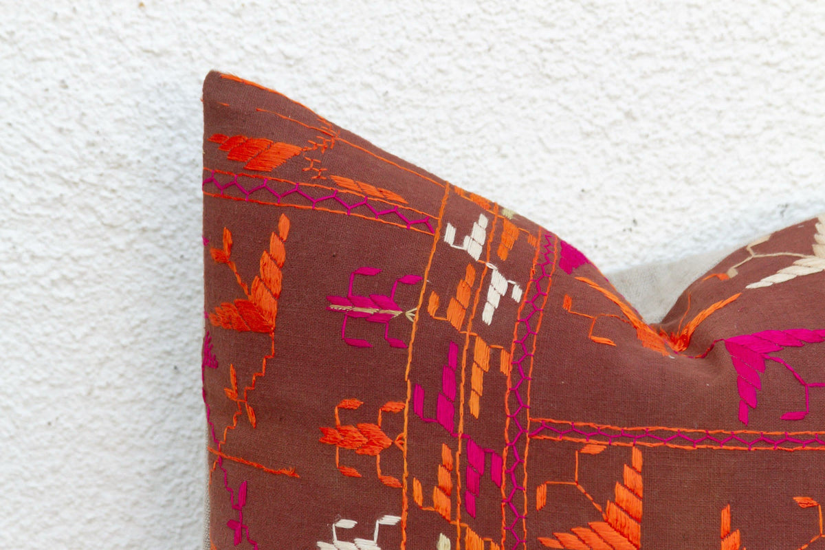 Ancient Echo, Antique Phulkari Pillow Cover