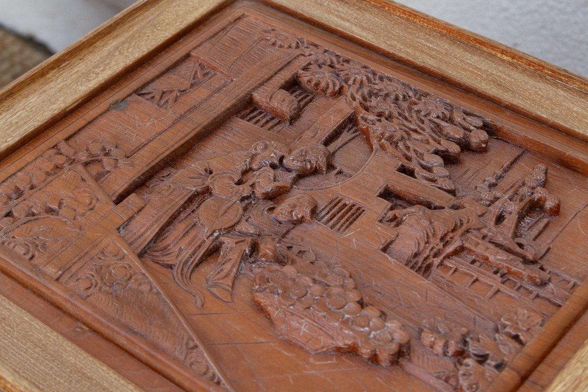 Pair of Finely Carved Bedside Cabinet