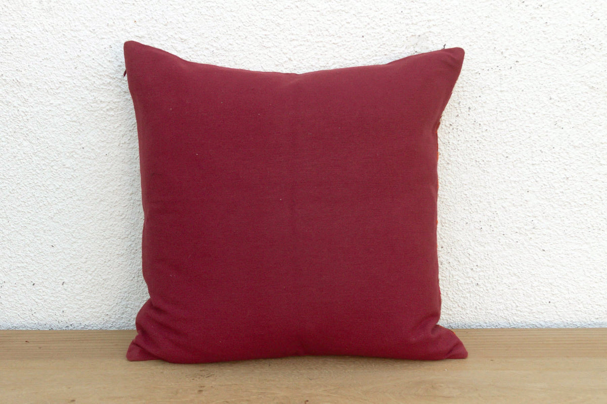 Embroidered Bloom, Antique Phulkari Pillow Cover
