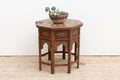 Dark Walnut Eight-Point Star Inlay End Table