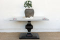 54" Square Black & White Inlay Dining Table