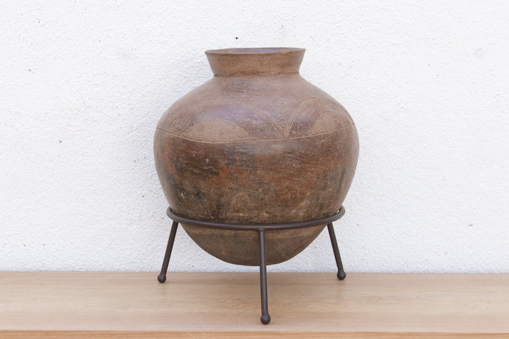 Antique Mossi Pottery on Modern Stand