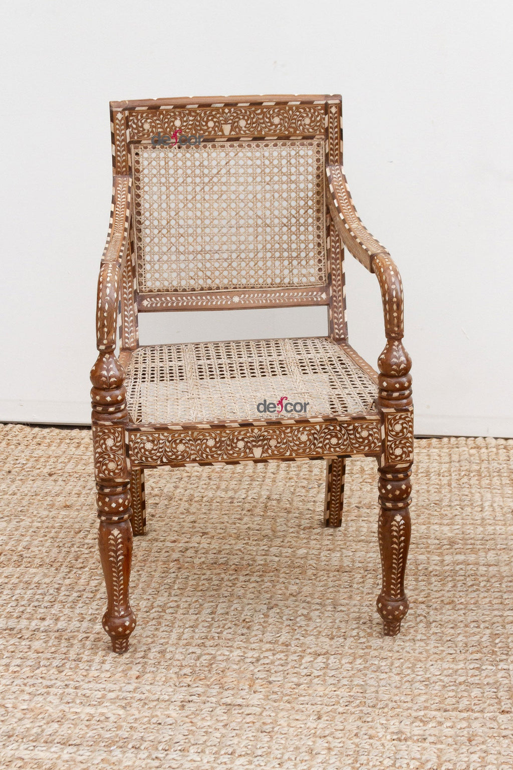 Pair of Elegant Royal Inspired Inlaid Armchairs