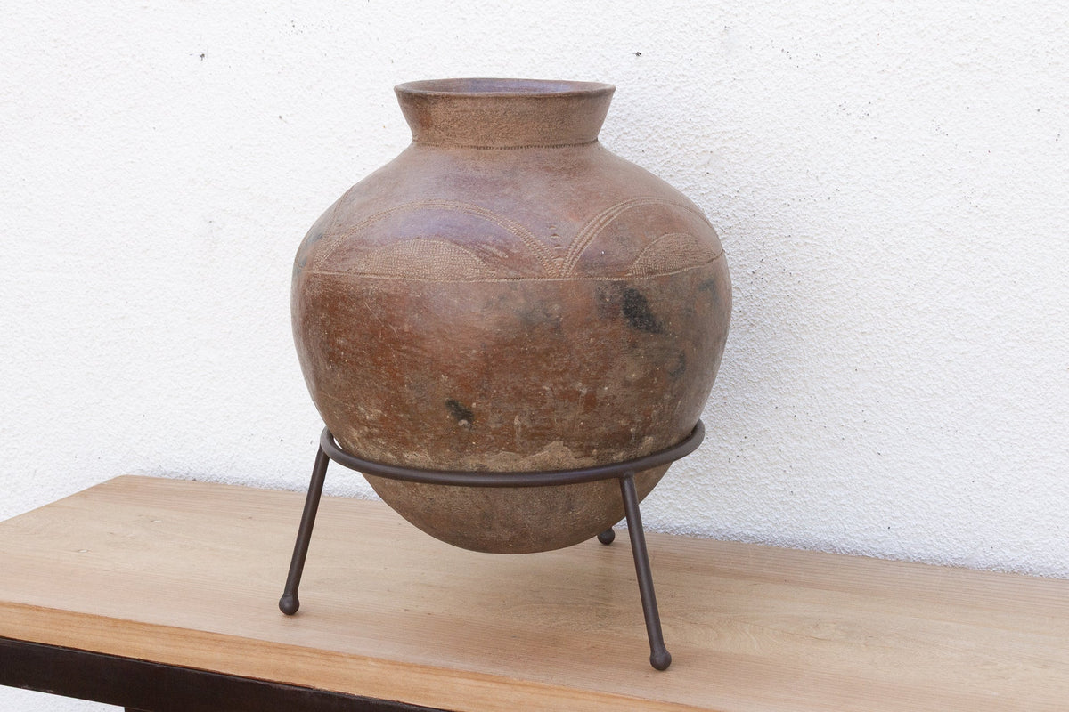 Antique Mossi Pottery on Modern Stand