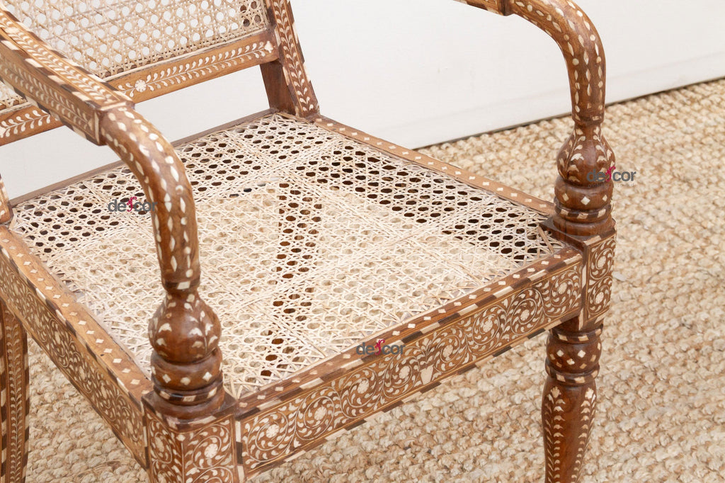 Pair of Elegant Royal Inspired Inlaid Armchairs