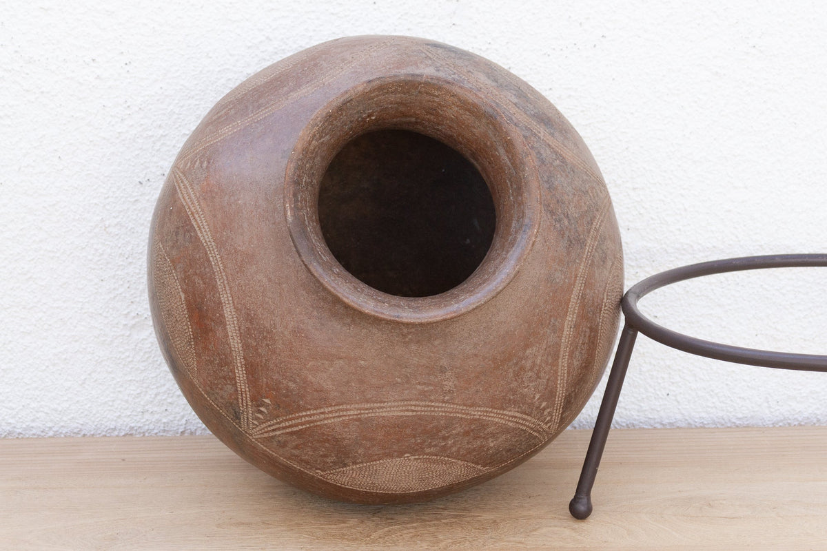 Antique Mossi Pottery on Modern Stand