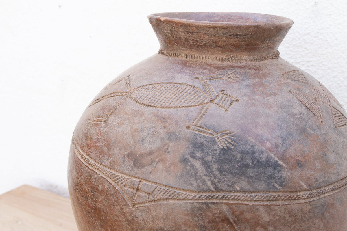 Authentic Antique African Mossi Pot on Stand