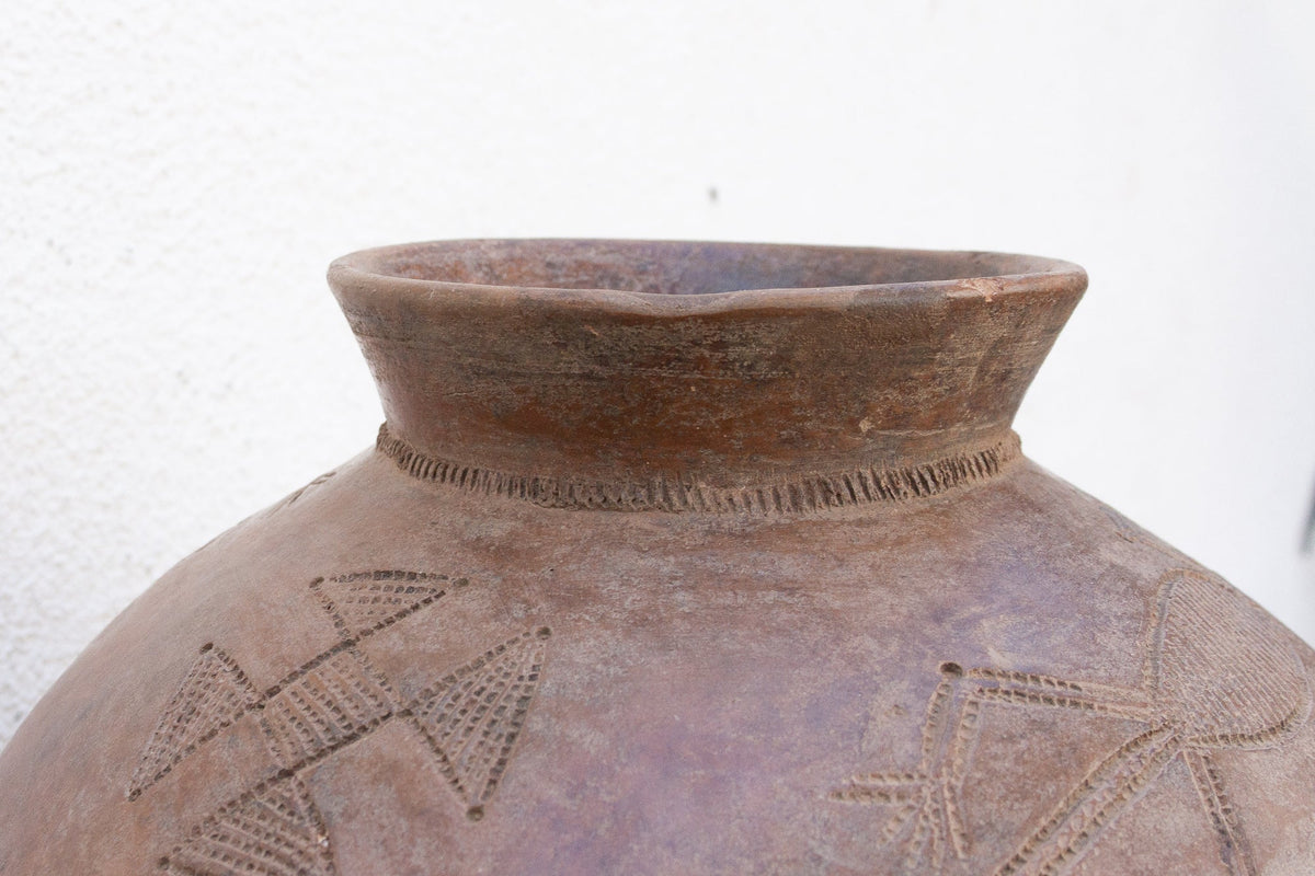 Authentic Antique African Mossi Pot on Stand