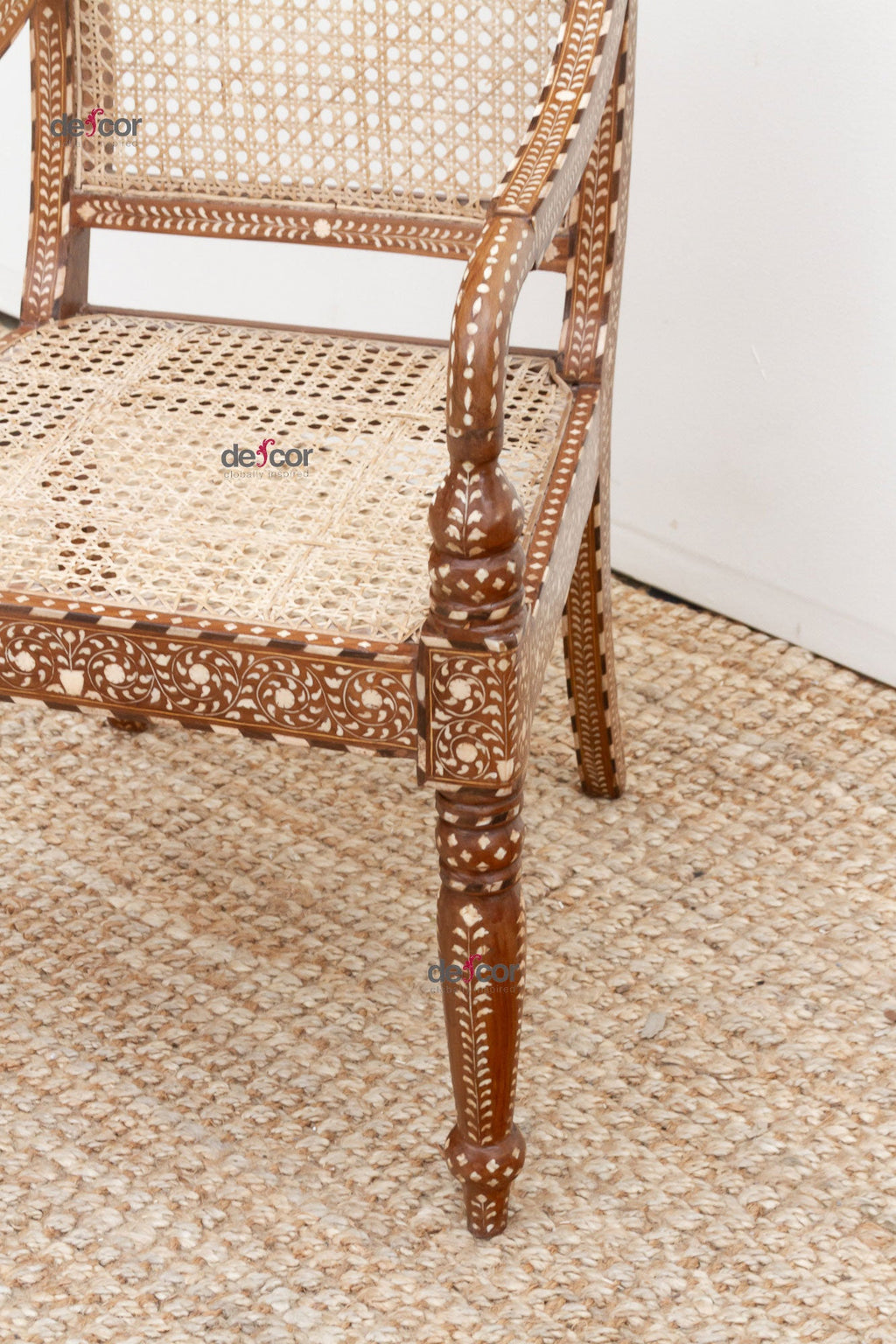 Beautifully Inlaid Anglo Indian Armchair