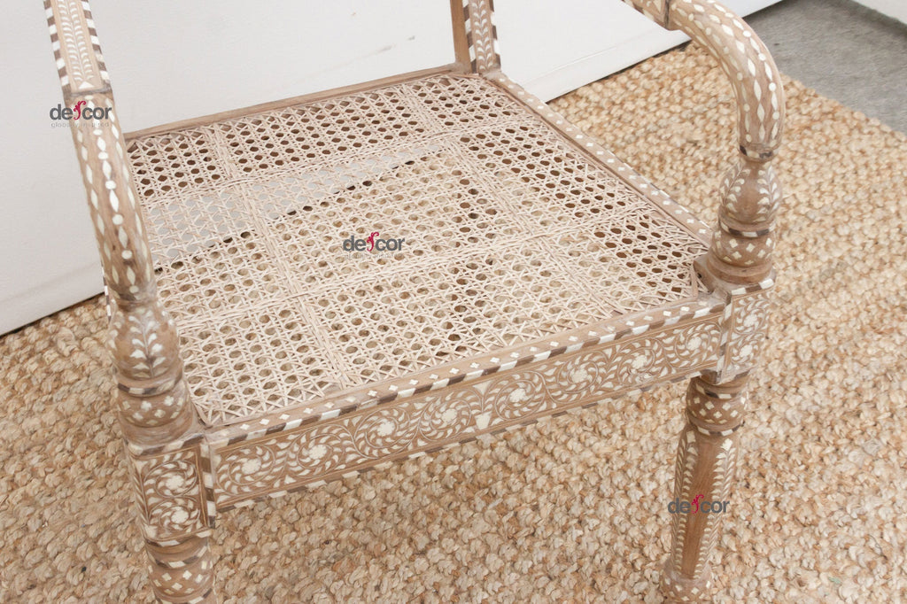 Pair of Charming Inlay Peacock Armchair