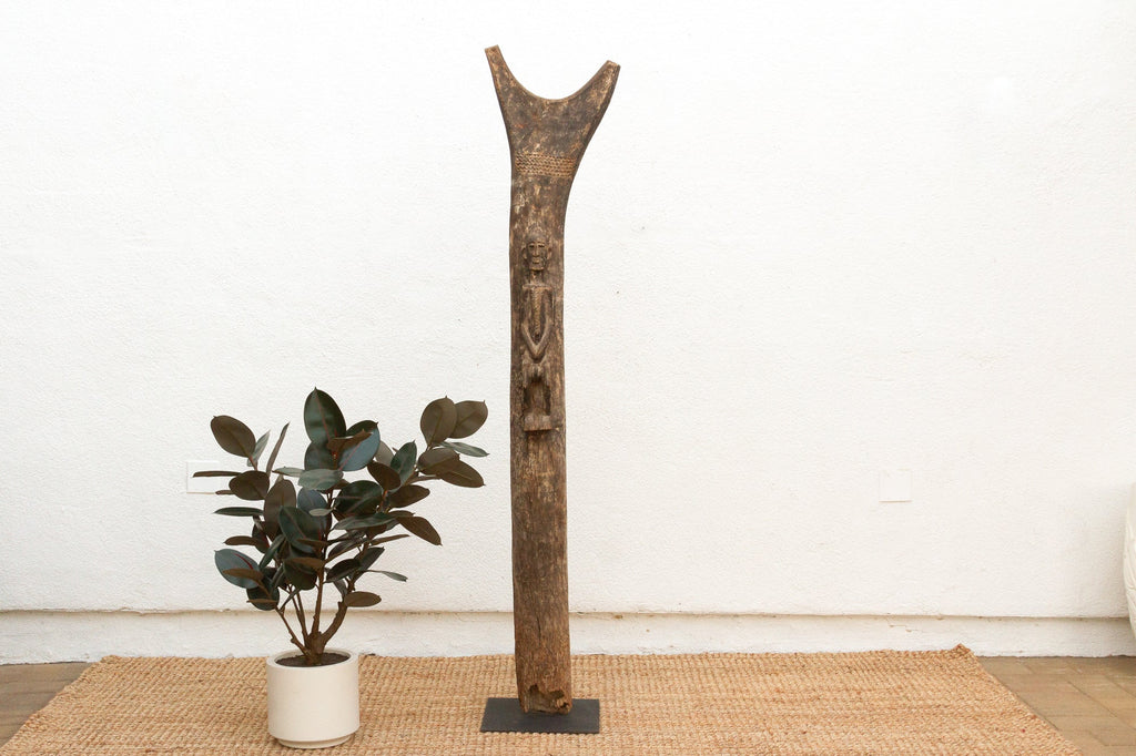 Authentic Finely Carved Yoruba House Post