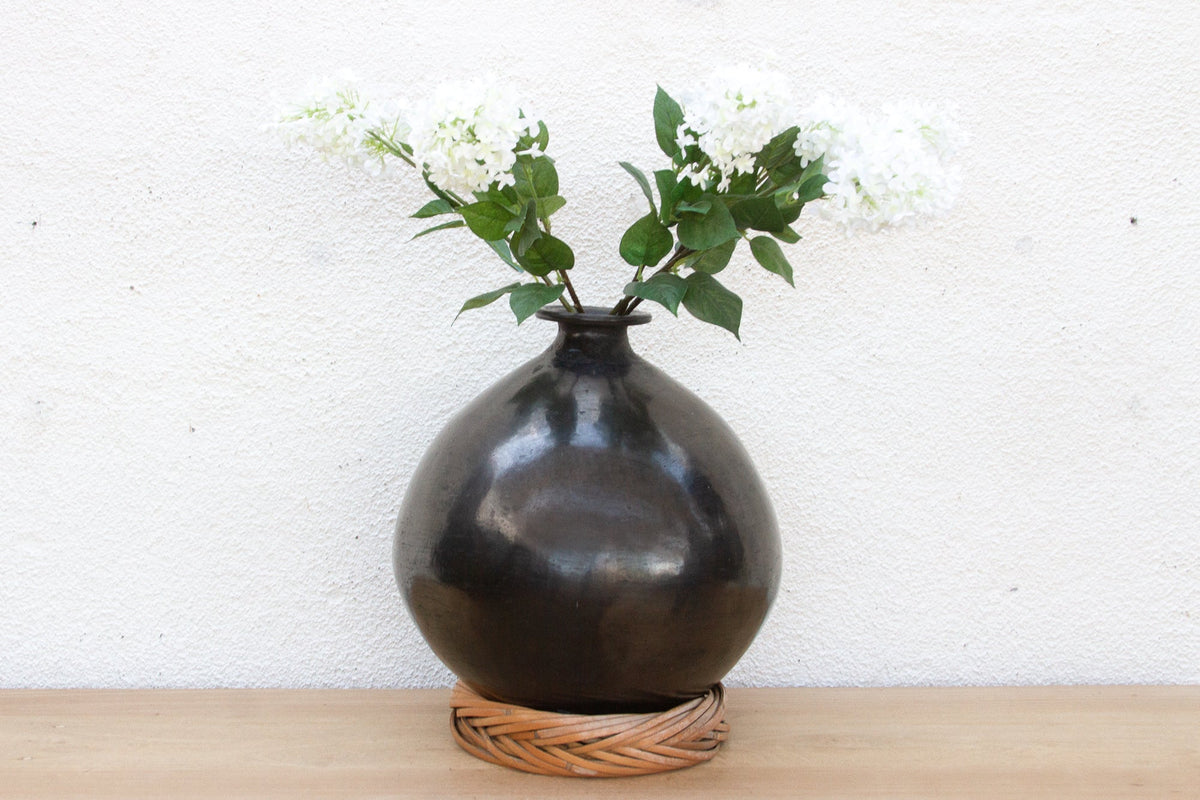 Mid-Century Oaxacan Black Clay Vessel