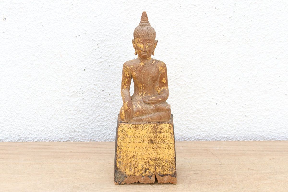Burmese Blessing, Antique Gilded Buddha