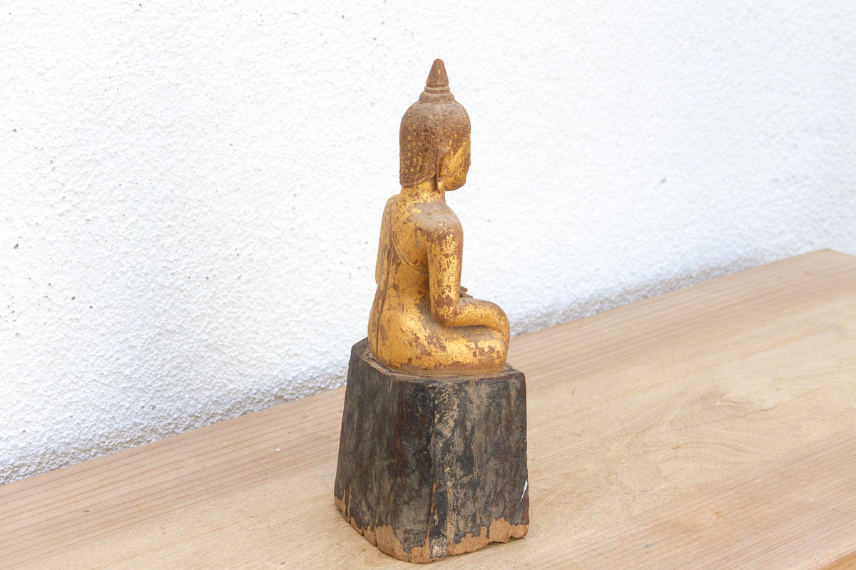Burmese Blessing, Antique Gilded Buddha