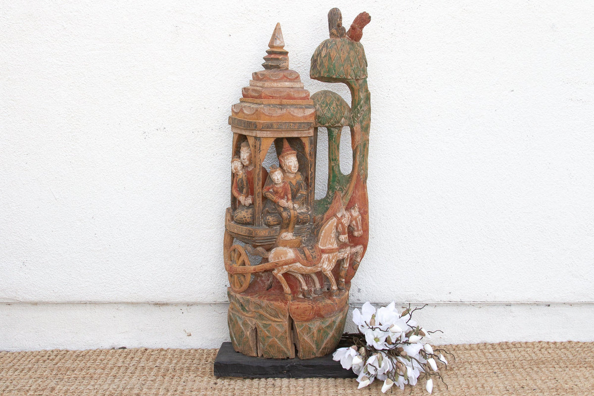 Divine Procession, Antique Thai Architectural Carving