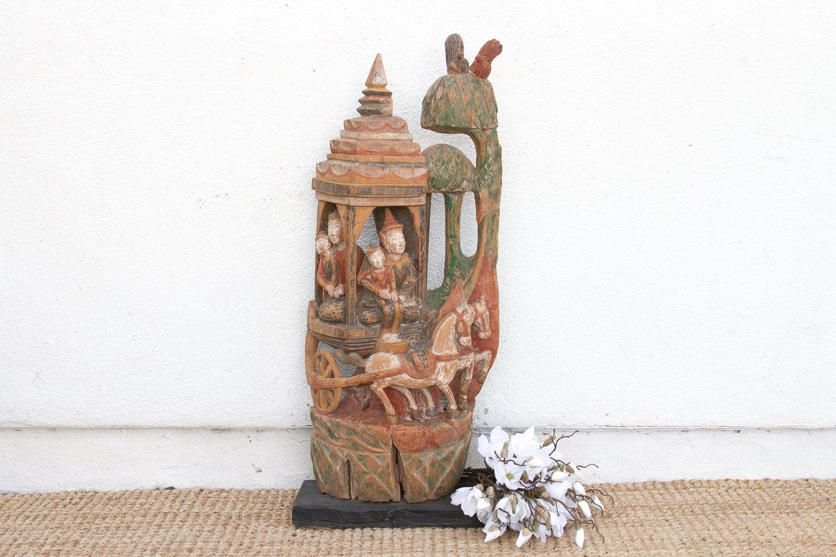 Divine Procession, Antique Thai Architectural Carving