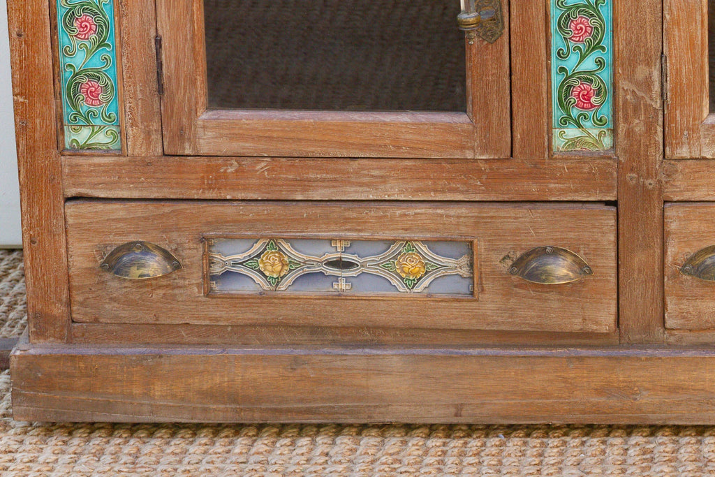 Antique Indo-Portuguese Tile Colonial Sideboard