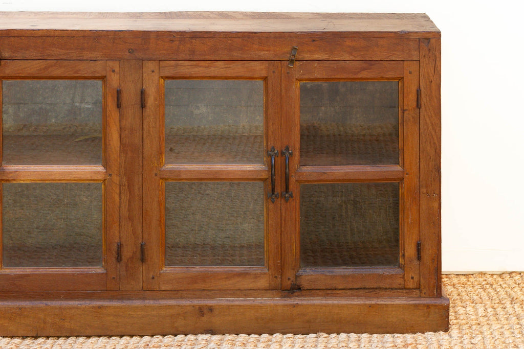 Antique Long Malabar Teak Colonial Cabinet