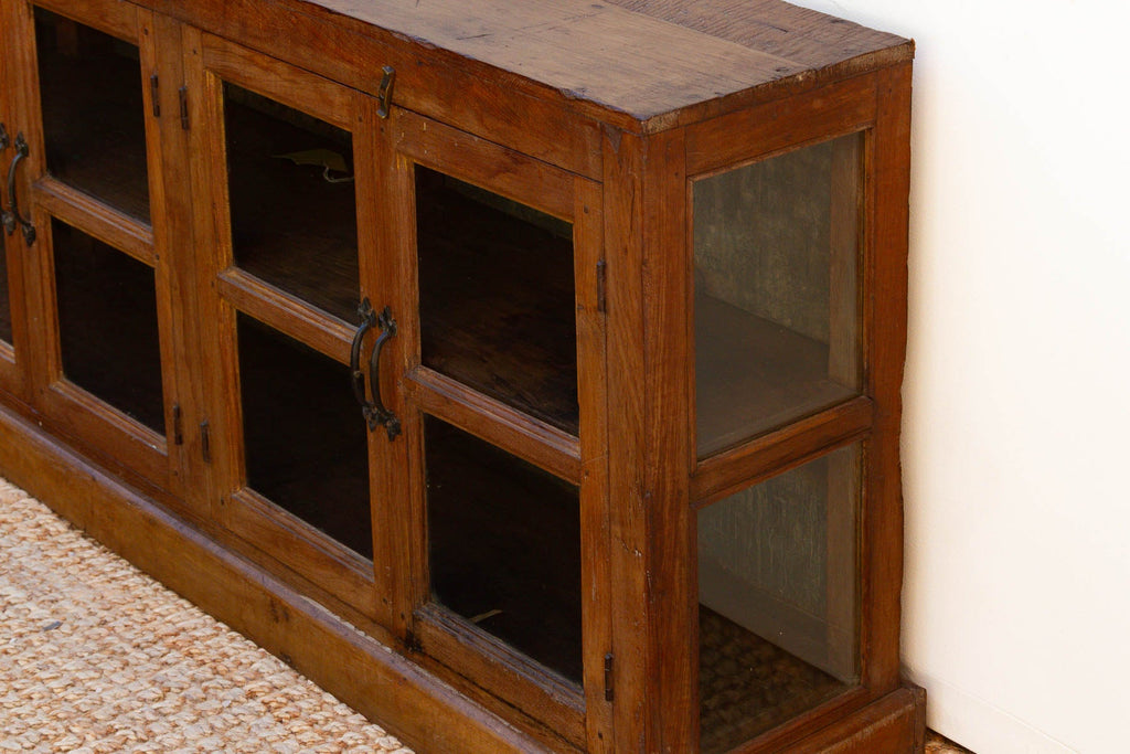 Antique Long Malabar Teak Colonial Cabinet