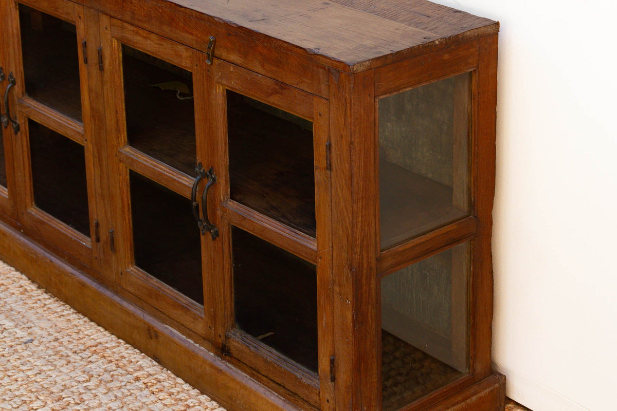 Antique Long Malabar Teak Colonial Cabinet