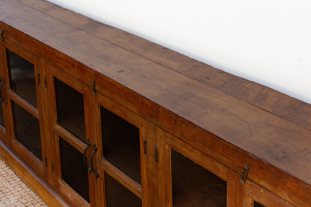 Antique Long Malabar Teak Colonial Cabinet