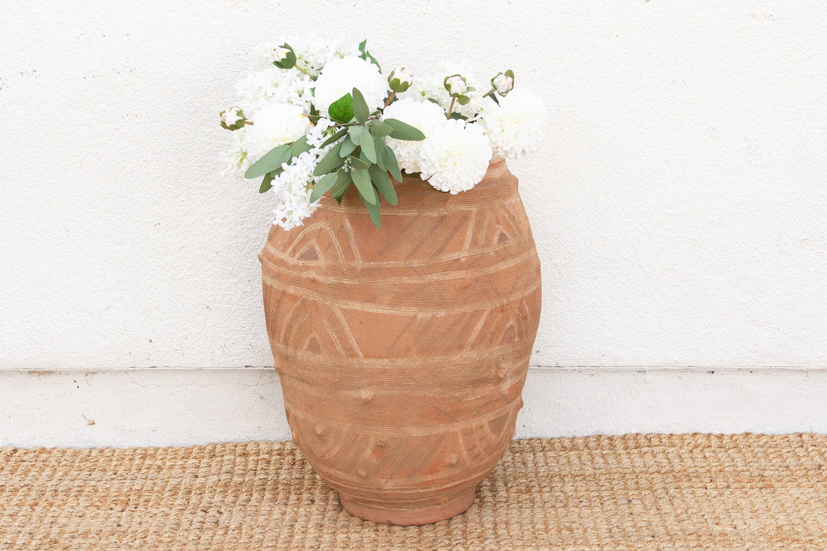 Rare 25" Tall African Clay Water Pot