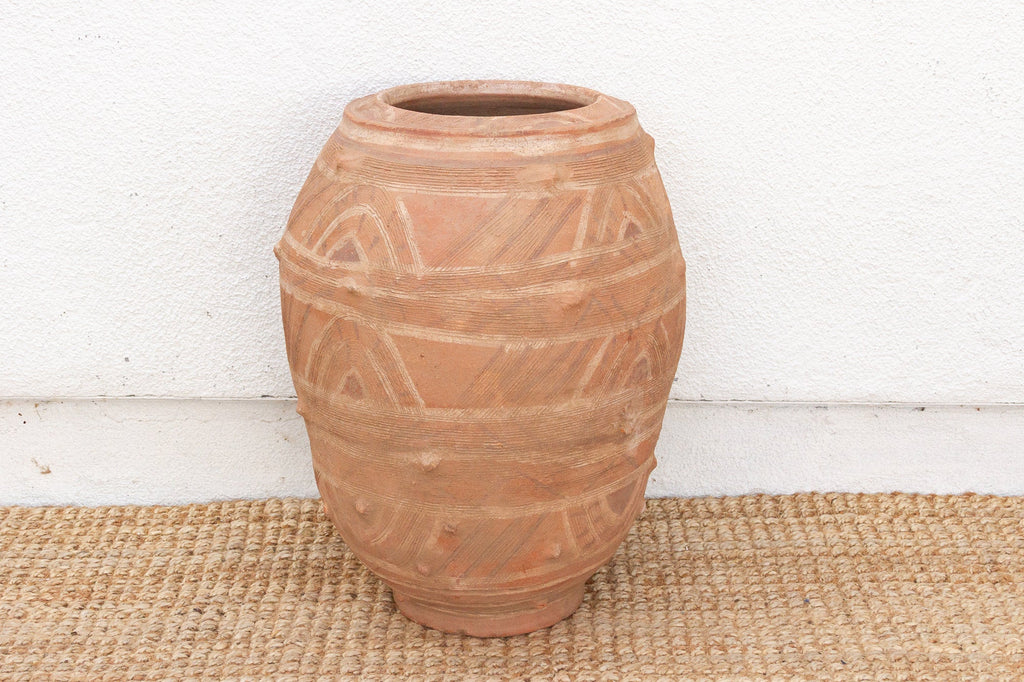 Rare 25" Tall African Clay Water Pot