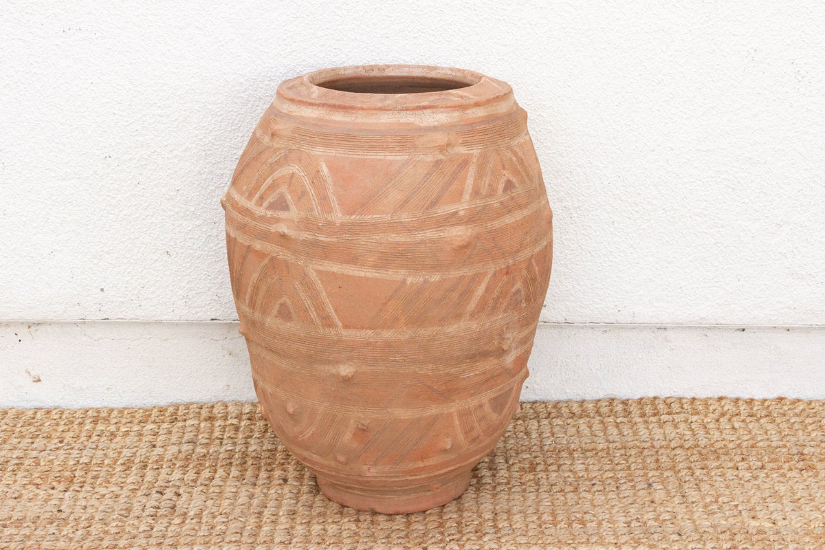 Rare 25" Tall African Clay Water Pot