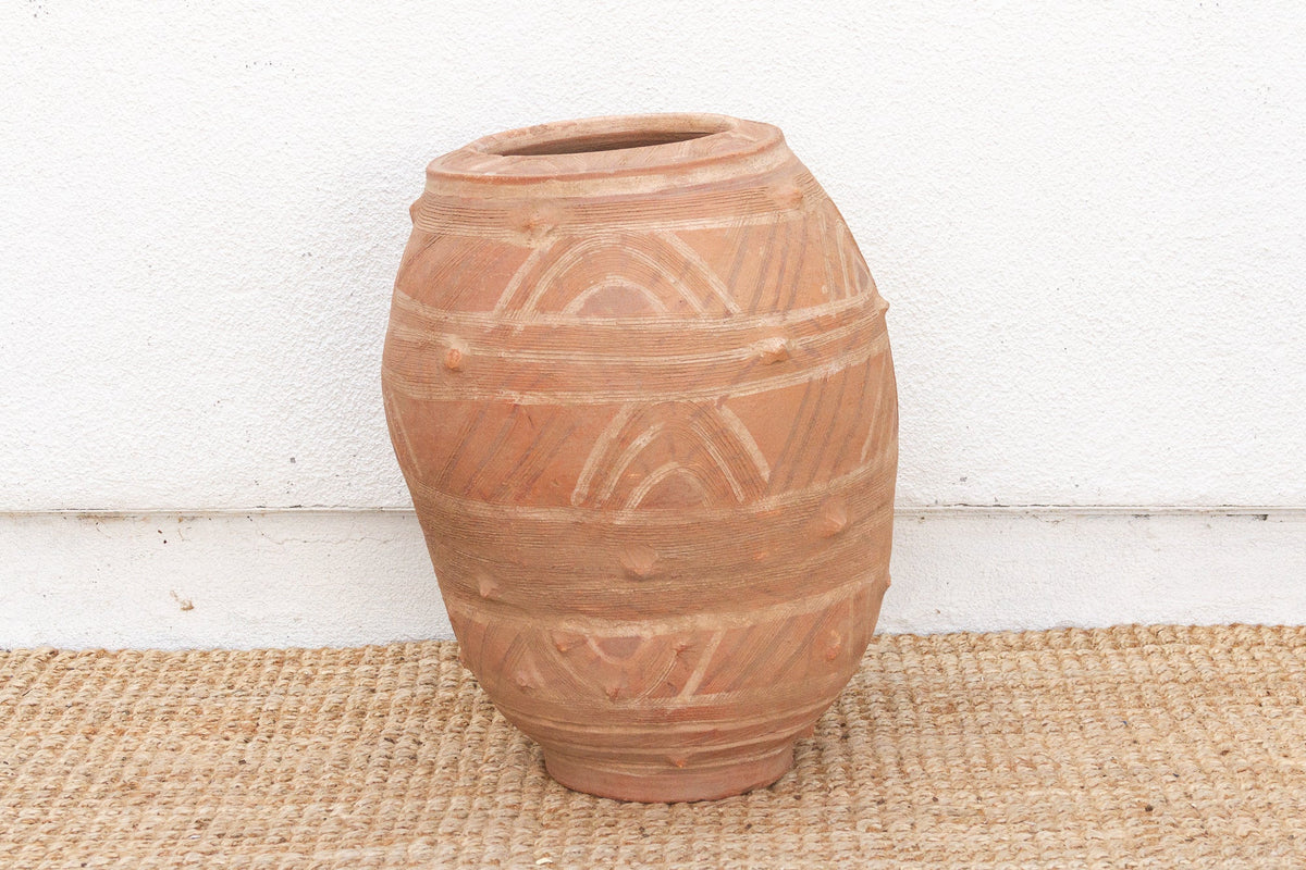 Rare 25" Tall African Clay Water Pot