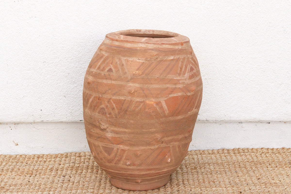 Rare 25" Tall African Clay Water Pot