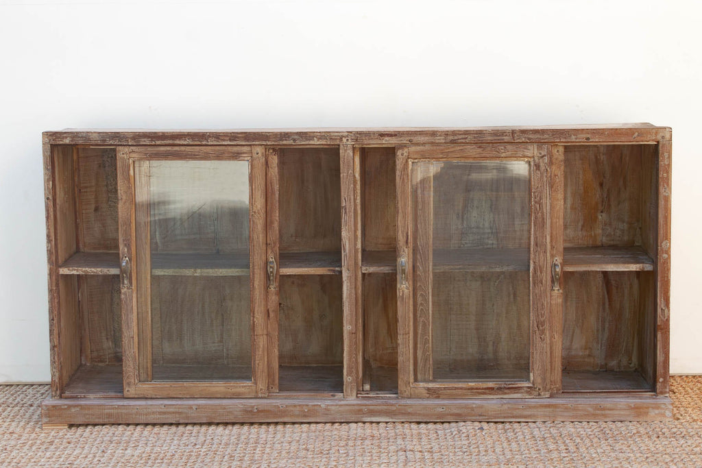 Antique Whitewash Teak Sliding Doors Sideboard