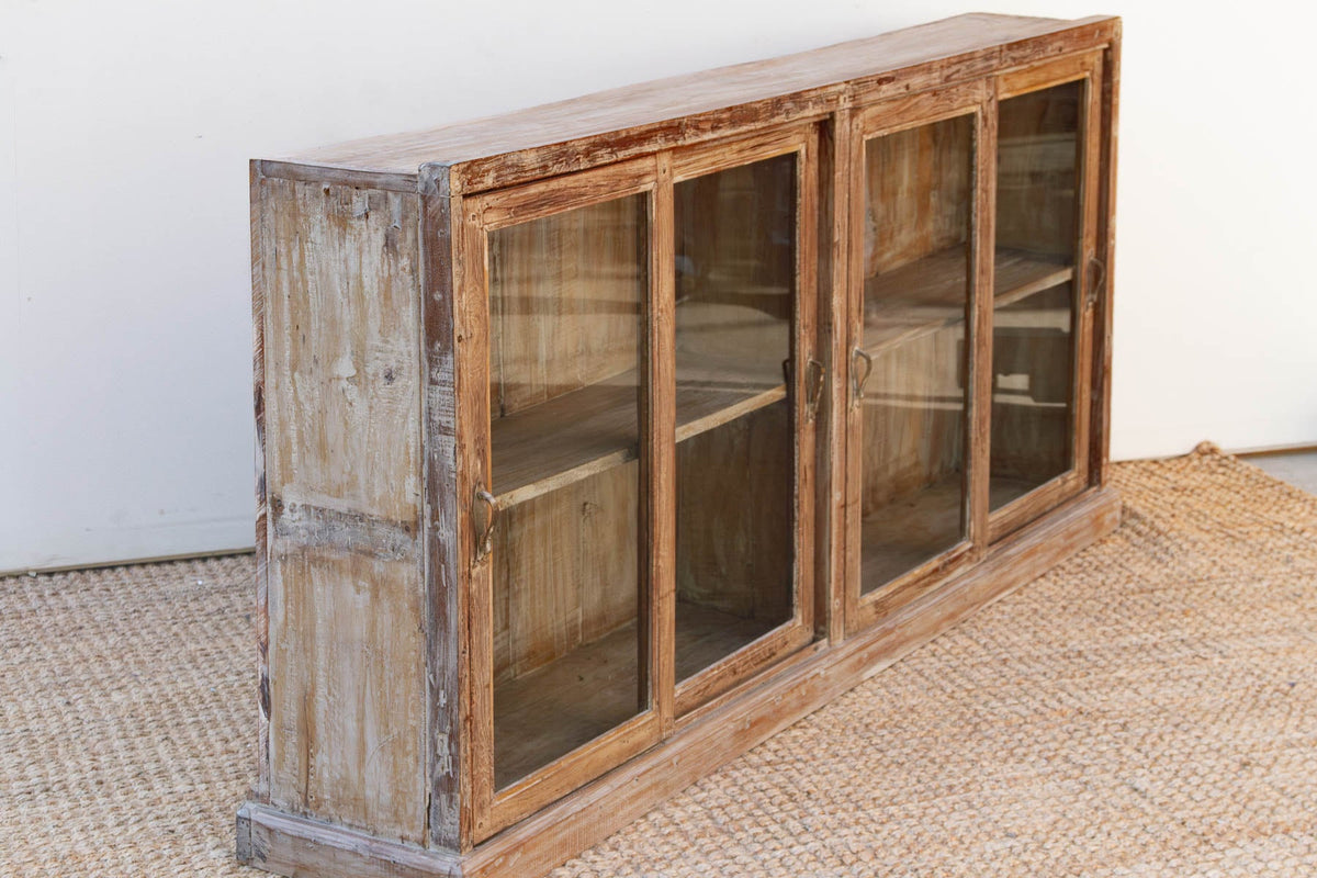 Antique Whitewash Teak Sliding Doors Sideboard