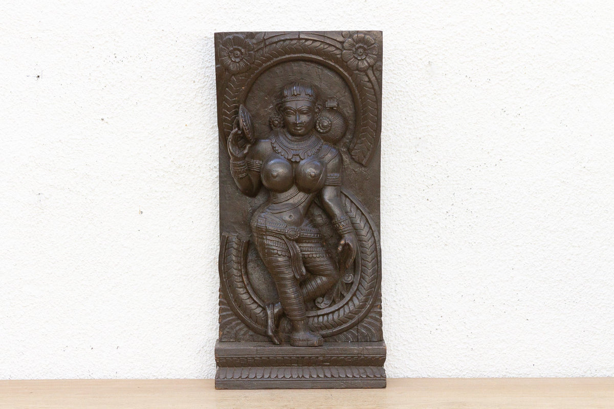 The Celestial Dancer 20th Century South Indian Wood Carving