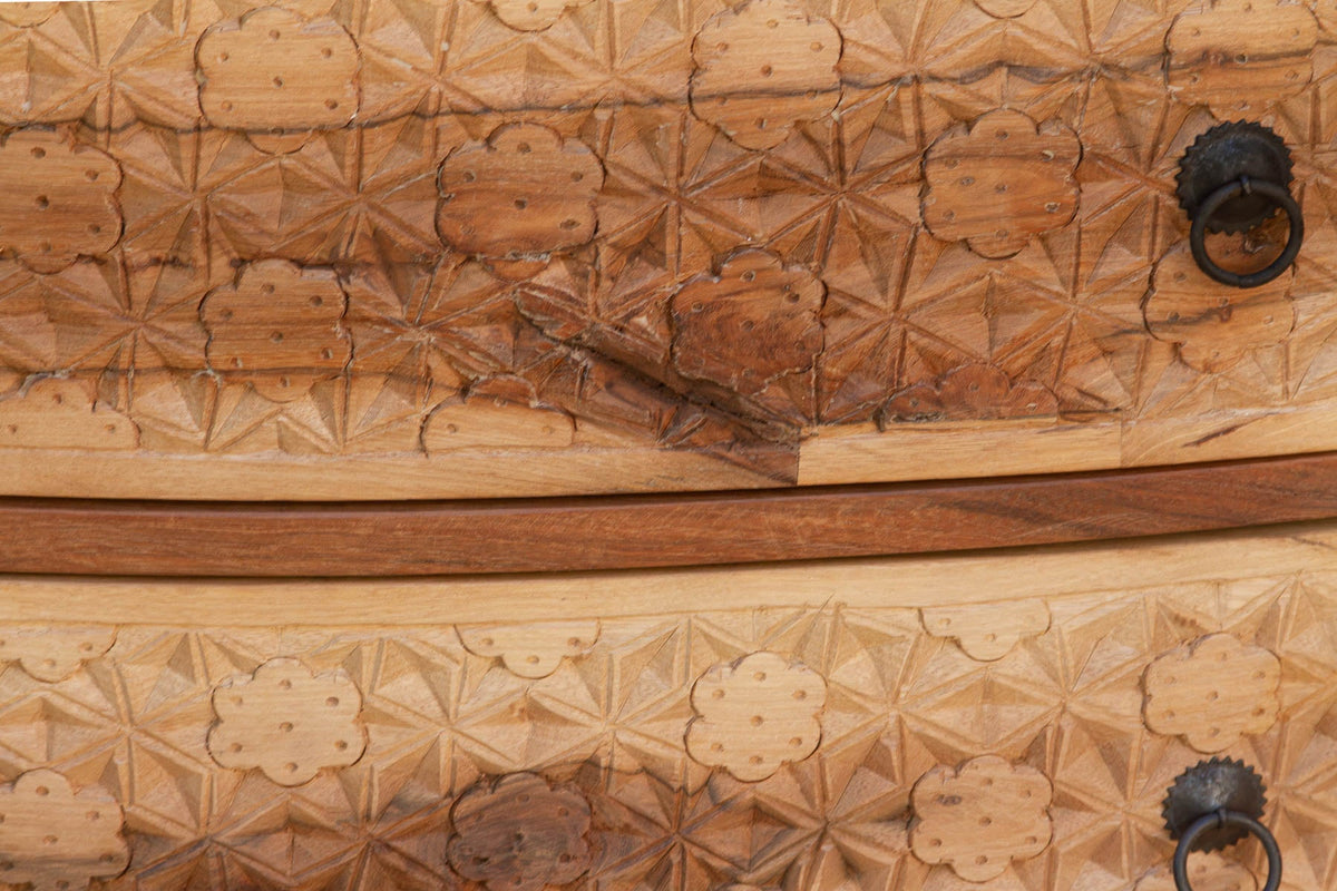 36" Wide Lotus-Diamond Bow Front Dresser