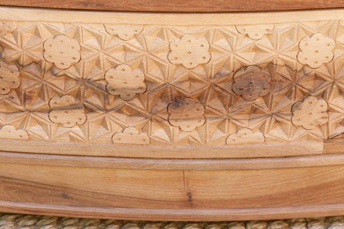 36" Wide Lotus-Diamond Bow Front Dresser