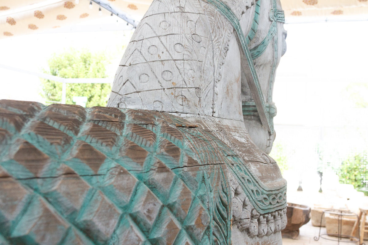The Rajasthani Guardians, Pair of Indian Ceremonial Wood Horses