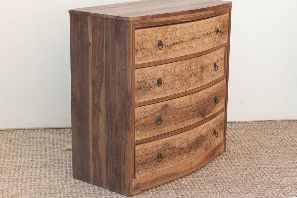 36" Wide Lotus-Diamond Bow Front Dresser