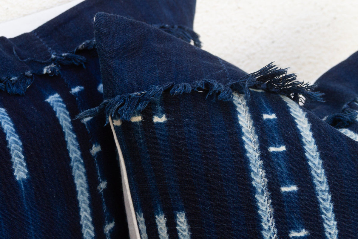 Deep Indigo, Pair of Vintage African Indigo Pillow
