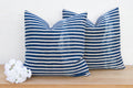 Coastal Stripe, Pair of Vintage Indigo Striped Pillows