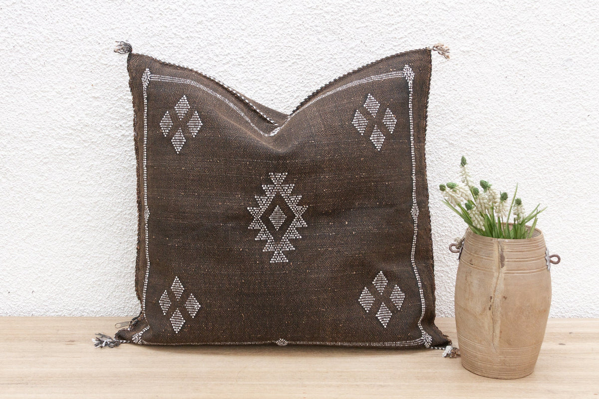 Berber Moroccan Large Silk Rug Pillow