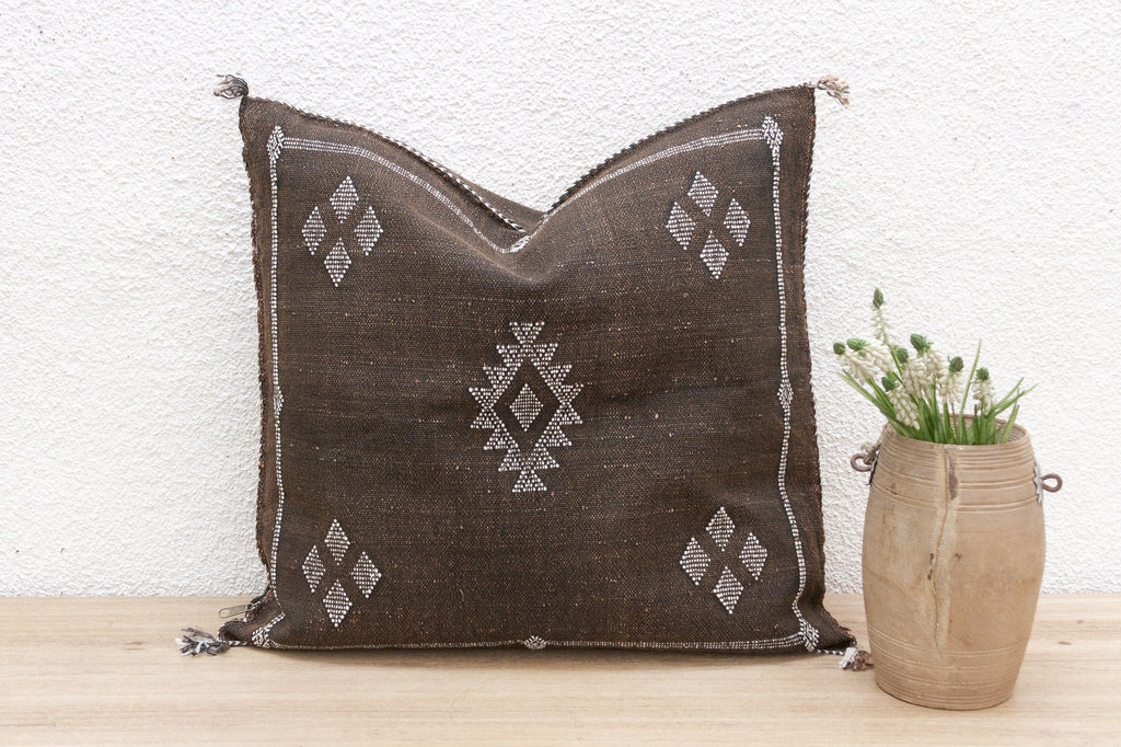 Berber Moroccan Large Silk Rug Pillow