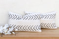 Tribal Chevron African Mudcloth Lumbar Pillows, Set of 2