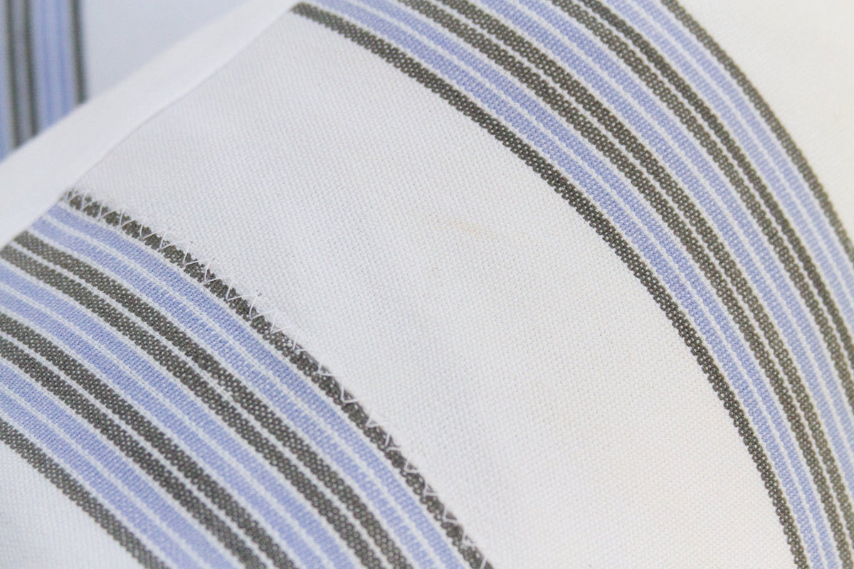 Vintage French Farmhouse Stripe Lumbar Pillows, A Pair