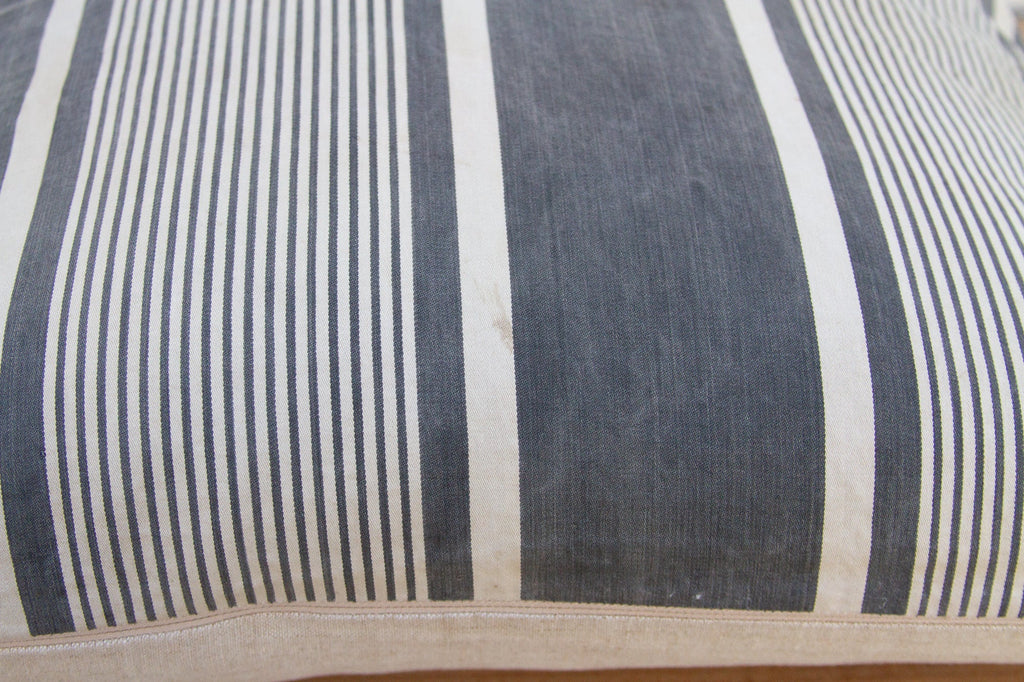 Charcoal & White European Grain Sack Pillow