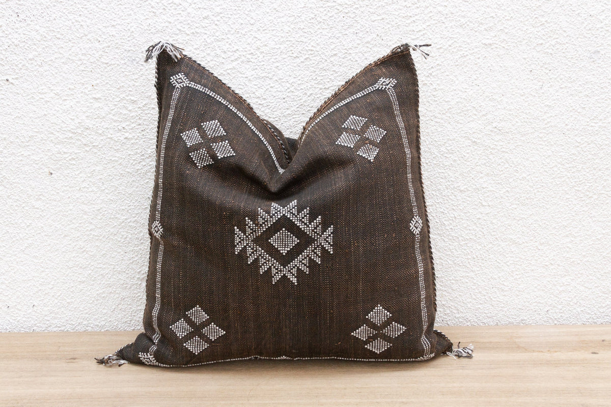 Ebony Souk Large Silk Rug Pillow