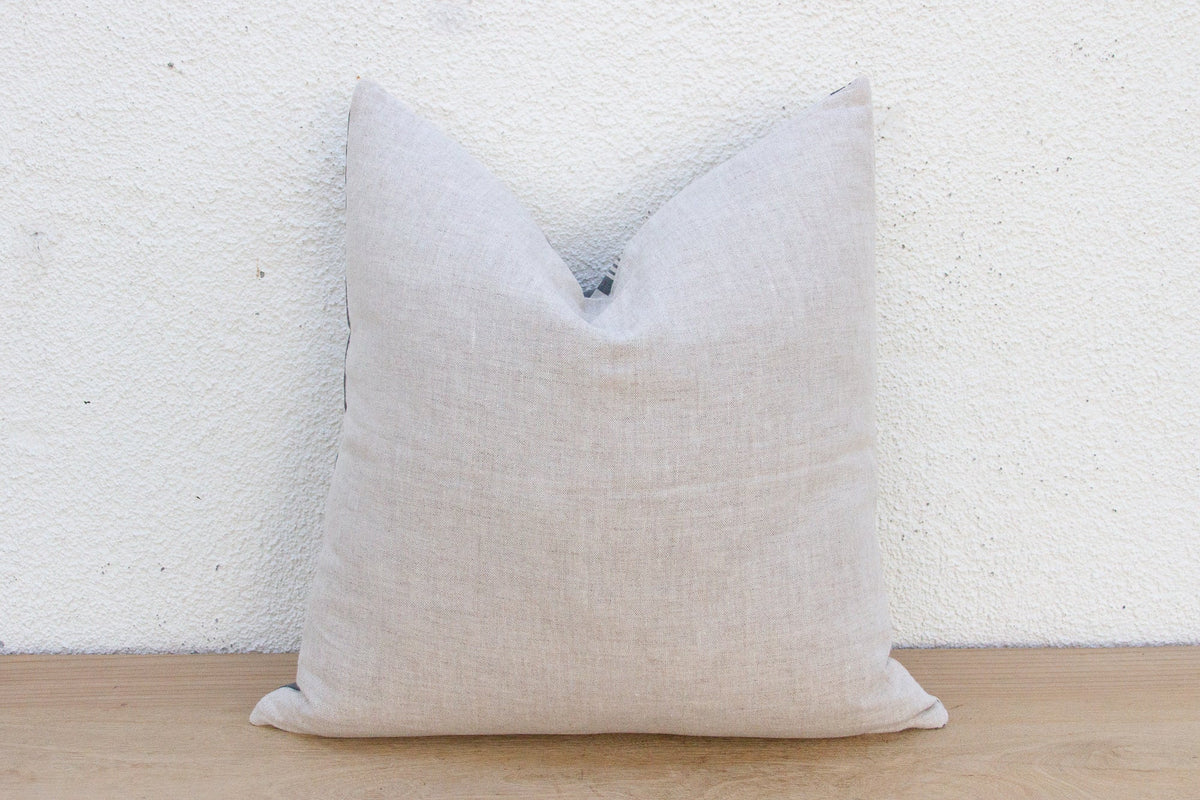 Charcoal & White European Grain Sack Pillow