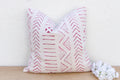 Crimson & White African Tribal Mudcloth Pillow