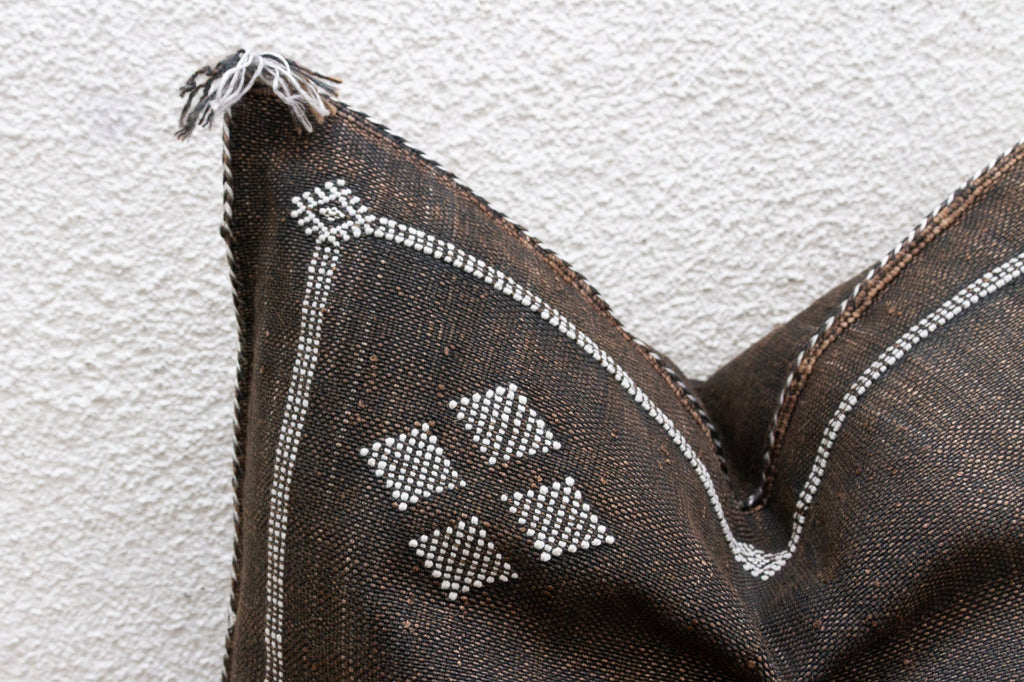 Ebony Souk Large Silk Rug Pillow